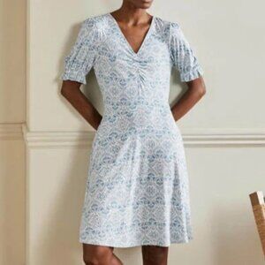 Boden V Neck Jersey Dress Larkspur Oriental Diamond Dress 10 Regular